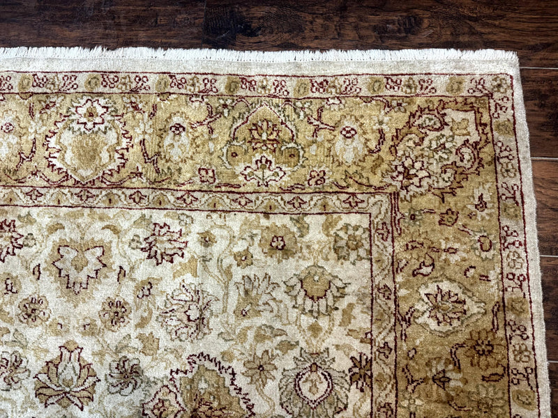 Turkish Oushak Rug 6x9, Vintage, Beige by Jewel Rugs