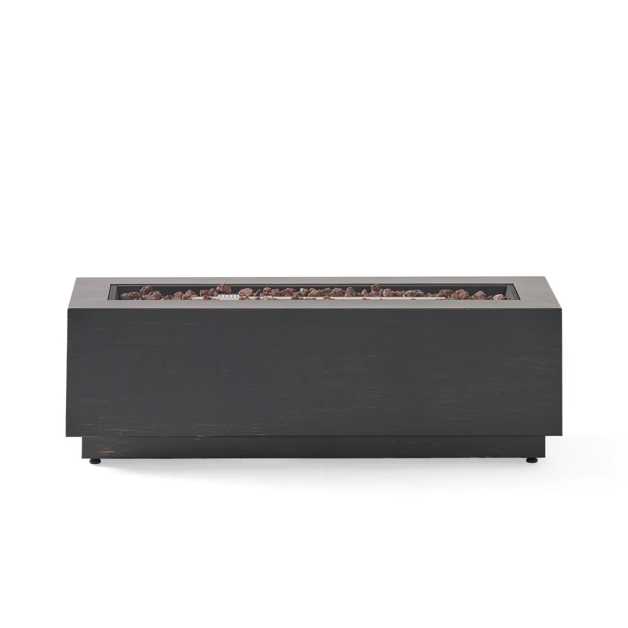 Modern Dark Grey 40' Outdoor Iron Propane Fire Pit by HouseOfZazla