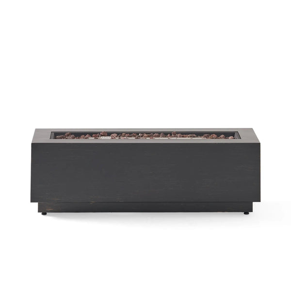 Modern Dark Grey 40' Outdoor Iron Propane Fire Pit