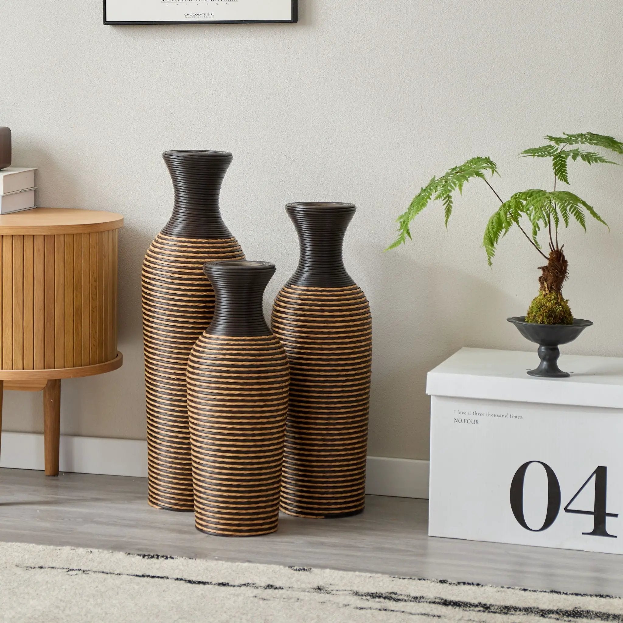 Classic And Neat Floor Vase, High Independent Flower Stand (Set of 3) by Unique Piece Furniture