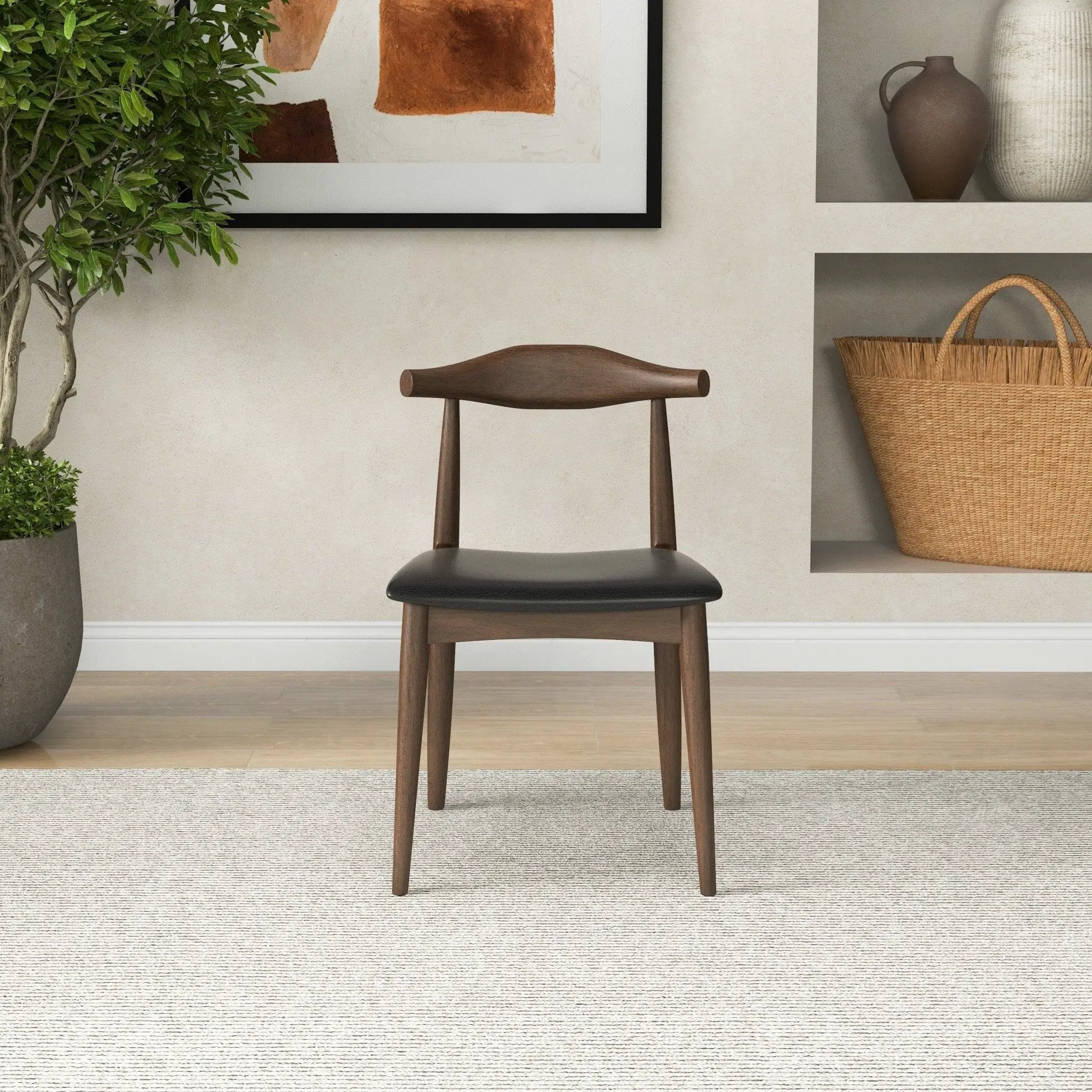 Destiny - Dining Chairs (Set of 2) - Black / Dark Brown by HouseOfZazla