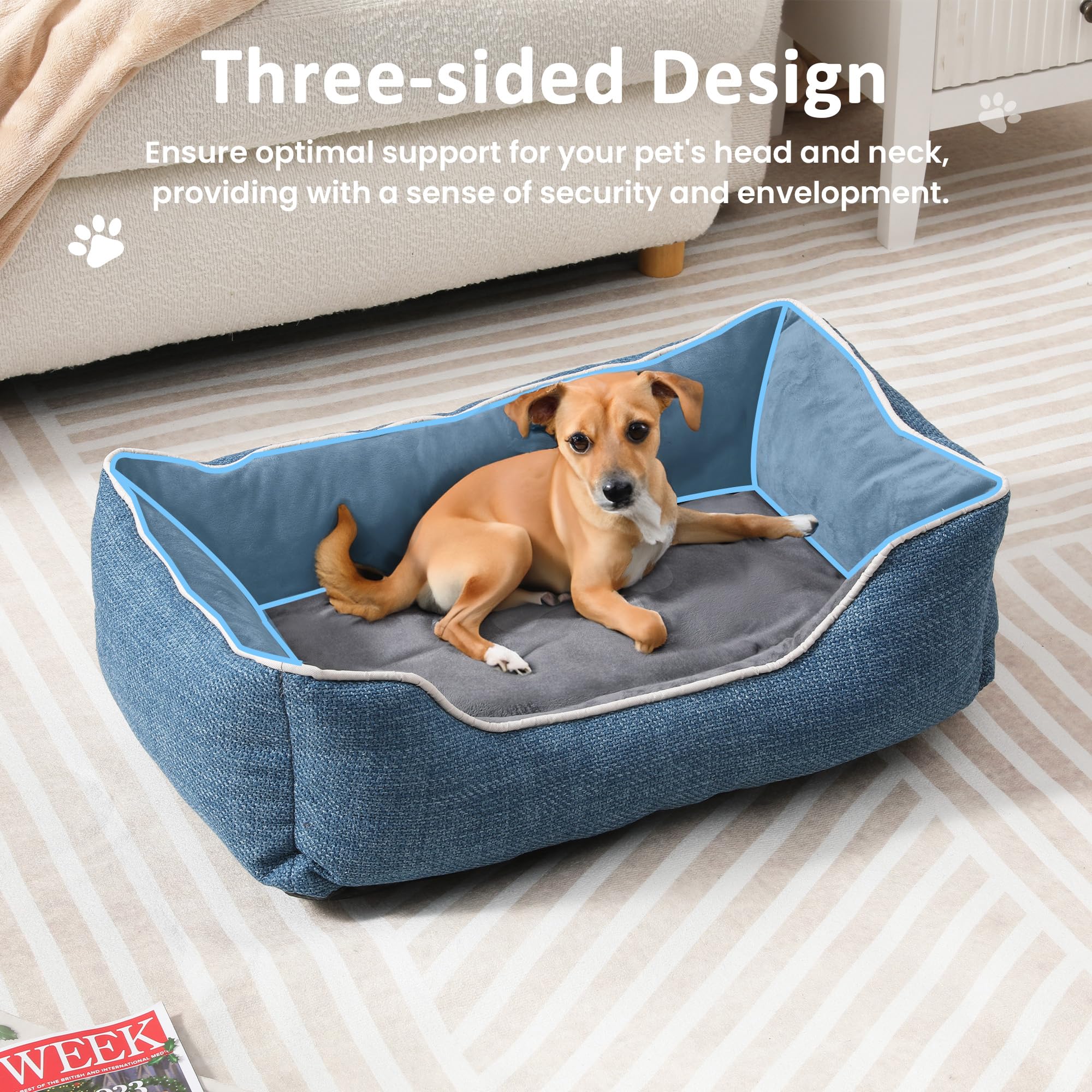 Small Dog Bed with Anti-Slip Bottom and Washable Cover by HouseOfZazla