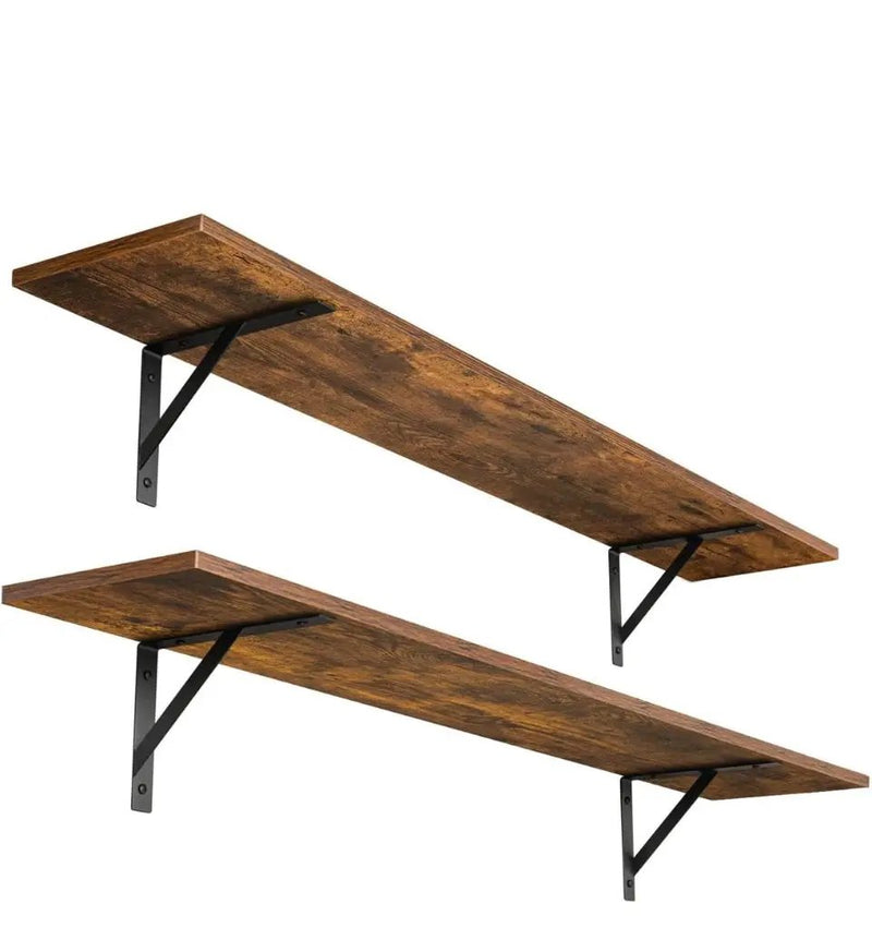 Open box DINZI LVJ Long Wall Shelves, 47.3lnch Wall Mounted Shelves Set of 2, Extra Large Wall Storage Ledges with Sturdy Metal Brackets for Living Ro by Selzalot