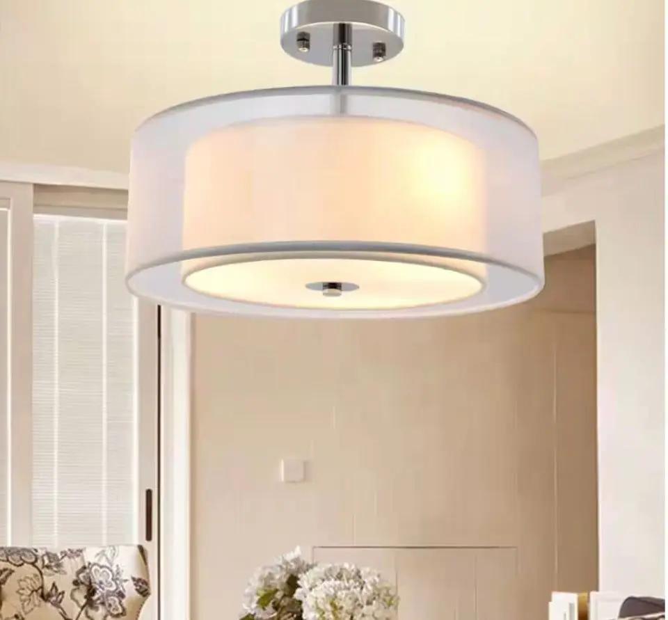 Depuley 15 in. 3-Light Industrial Semi Drum Flush Mount Light, Double Drum Pendant Light by Selzalot