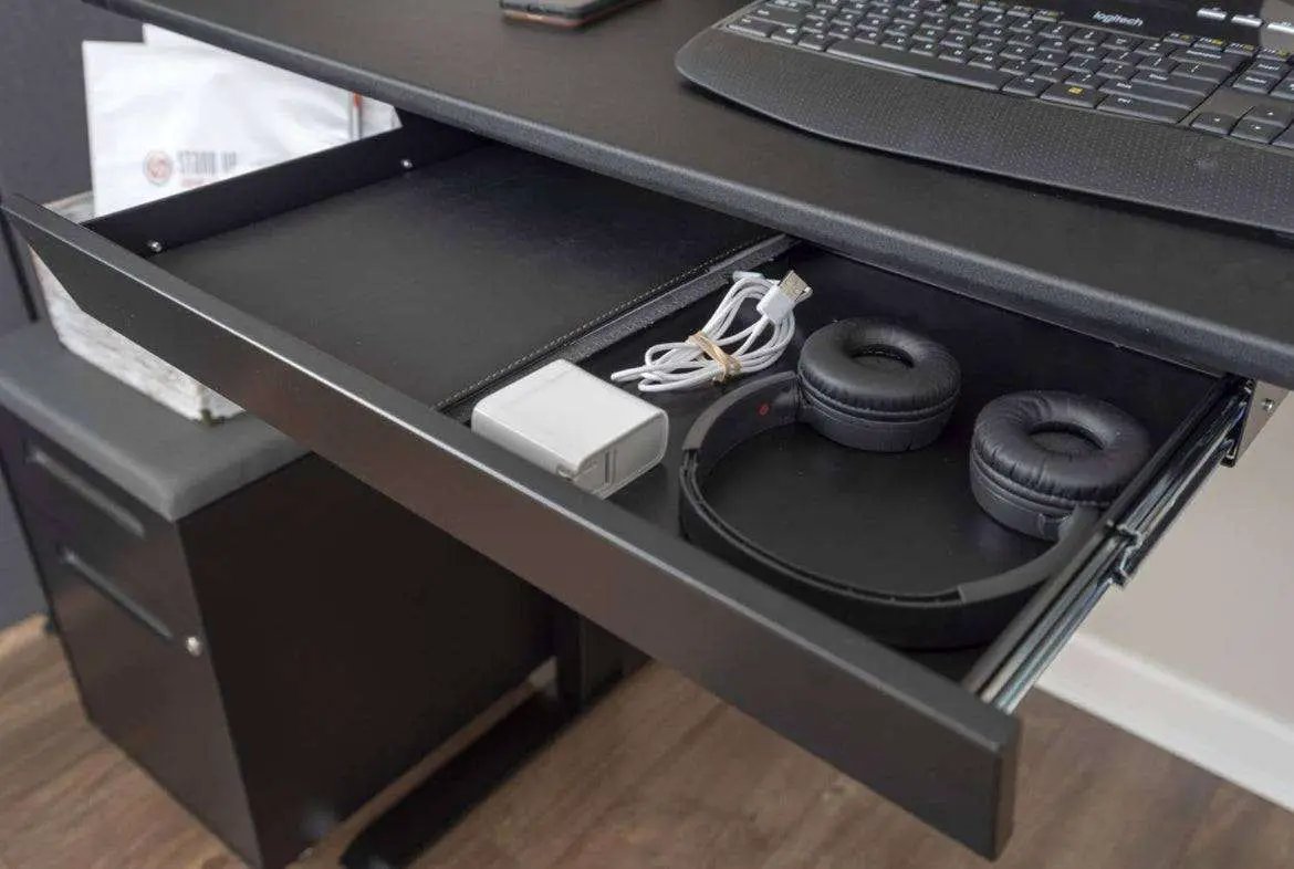 Stand Up Desk Store Add-On Office Sliding Under-Desk Drawer Storage by Selzalot