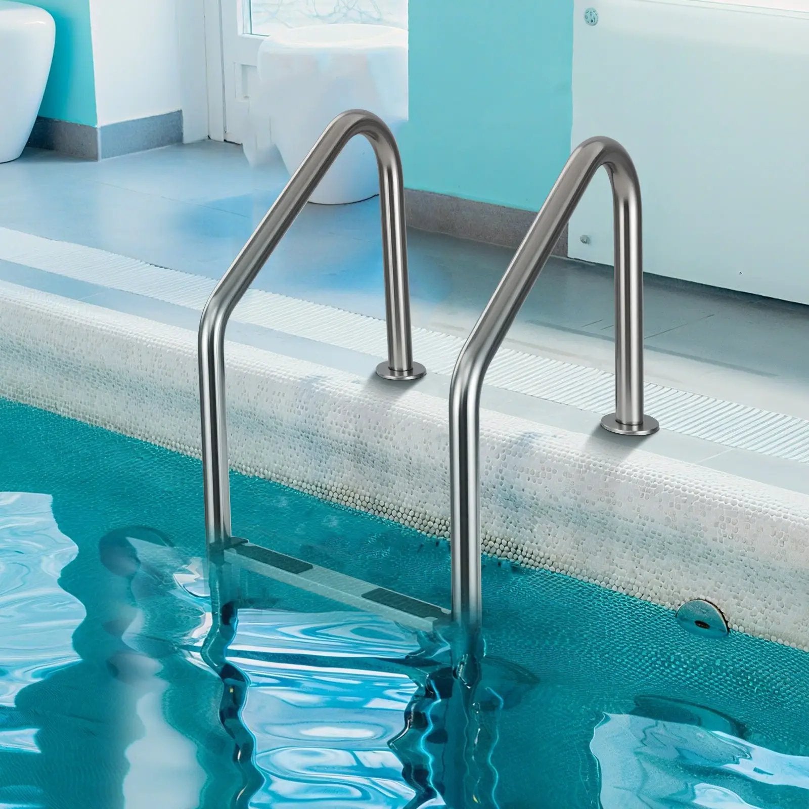 4-Step Inground Pool Ladder Stainless Steel Swimming Pool Ladder by DirectDeals