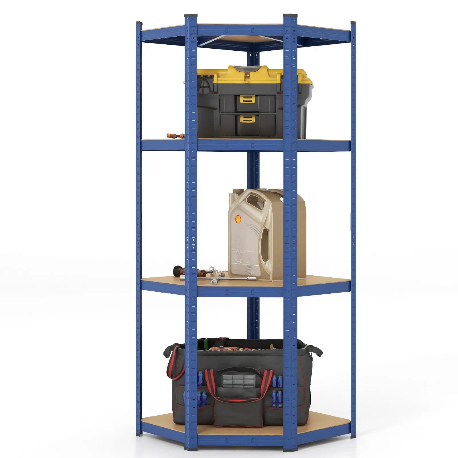 4-Tier Corner Shelving Unit Adjustable Garage Storage Utility Rack for Warehouse by DirectDeals