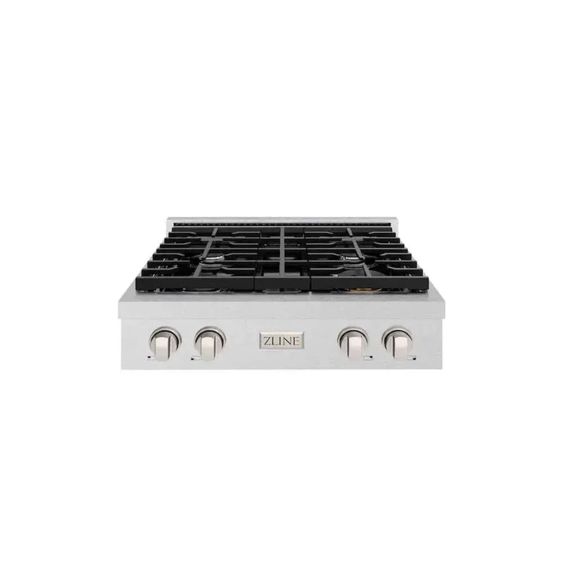 ZLINE 30" Paramount Gas Rangetop DuraSnow® Stainless Steel SRTS-30 by Farmhouse Kitchen and Bath