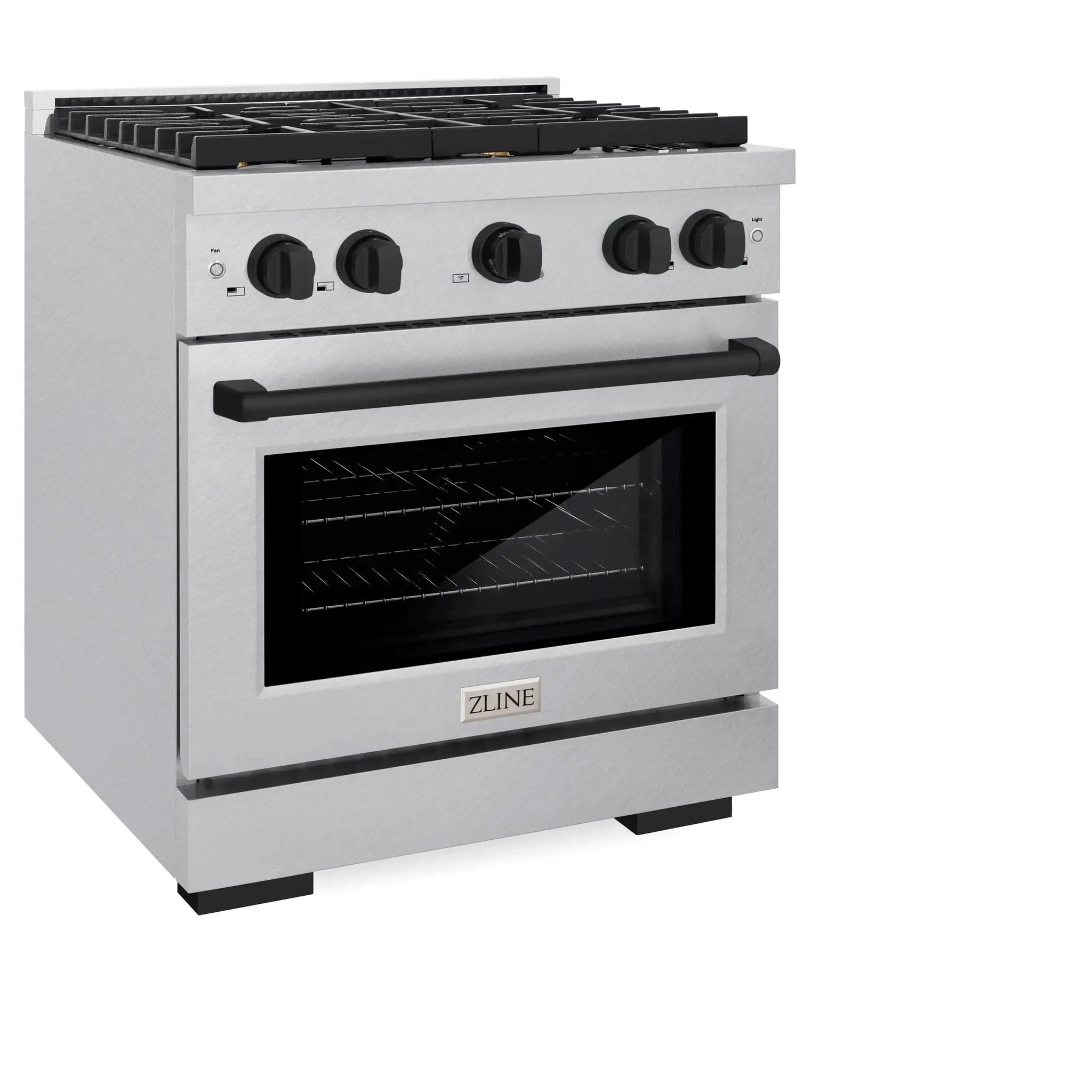 ZLINE 30"Paramount Dual Fuel Range DuraSnow® Matte Black SDRSZ-30-MB by Farmhouse Kitchen and Bath