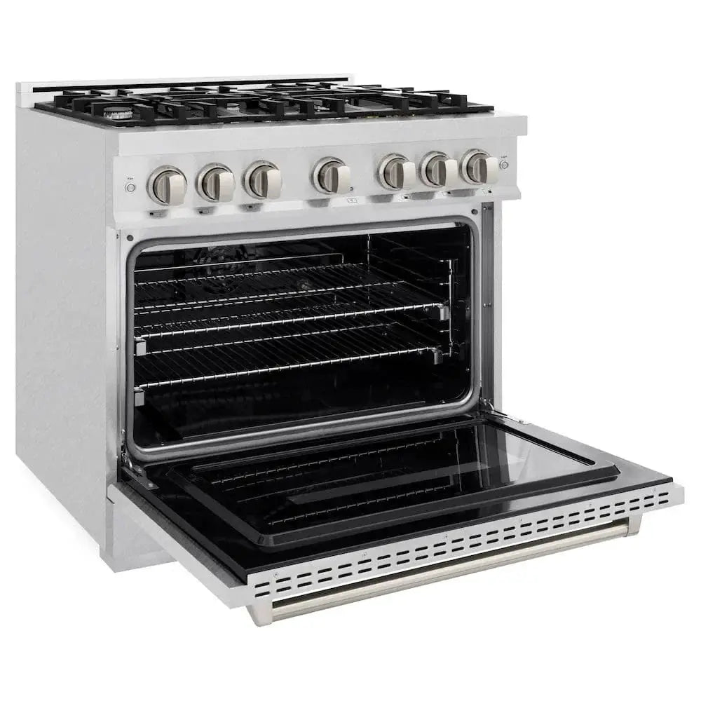 ZLINE 36" Classic Gas Range, Convection Gas Oven DuraSnow® Stainless Steel, CGRS-36 by Farmhouse Kitchen and Bath