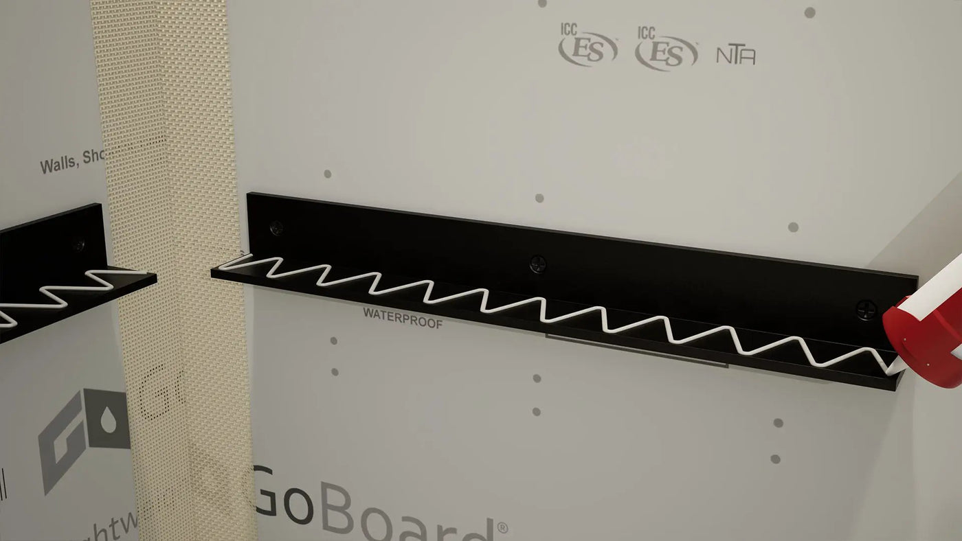 The Original Floating Corner Shower Bench Kit™ with GoBoard® by The Original Granite Bracket