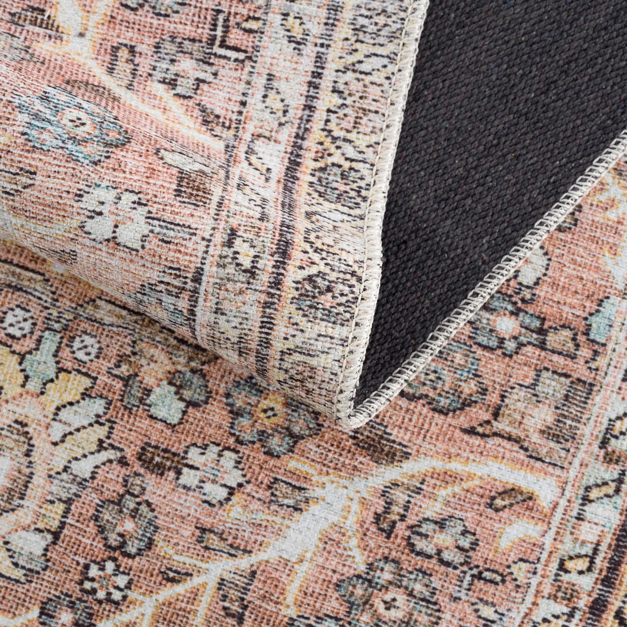 Flat Pile Urpi Red Washable Rug - Clearance by Boutique Rugs