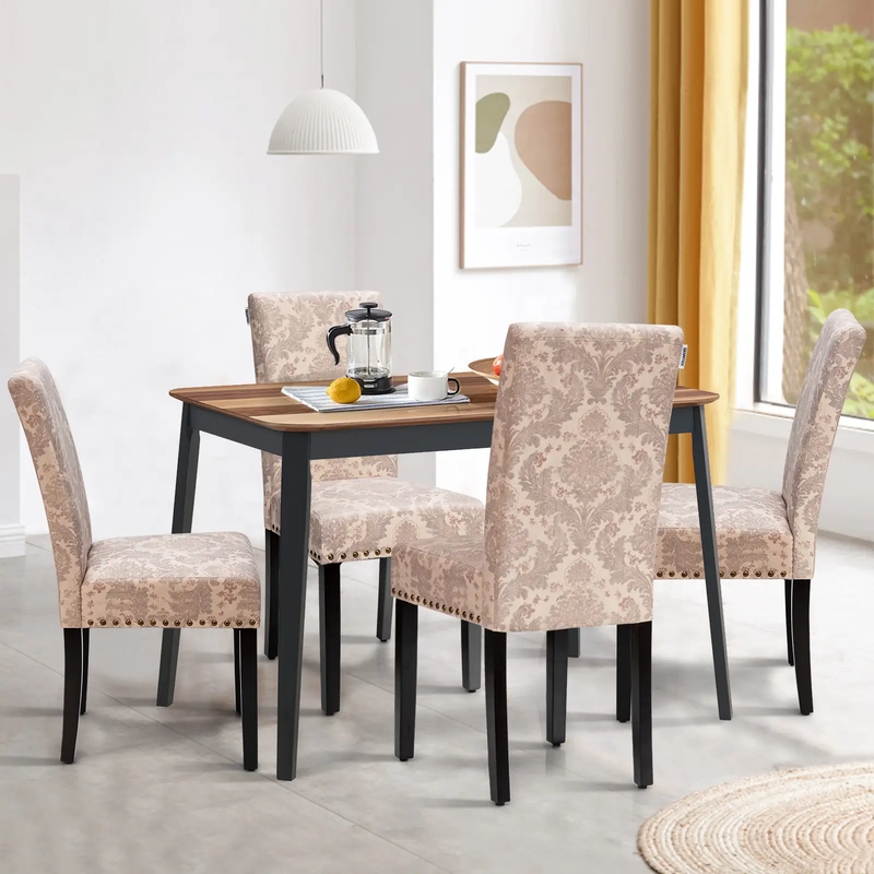 Set of 2 Fabric Upholstered Dining Chairs with Nailhead by DirectDeals