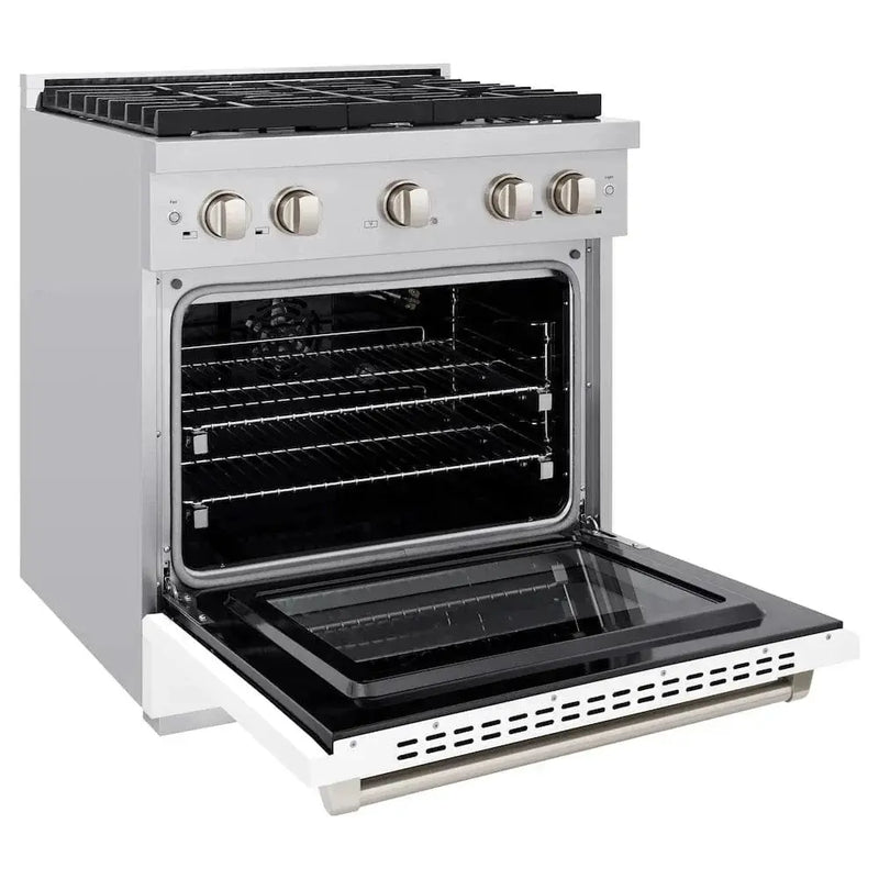 ZLINE 30"Paramount Dual Fuel Range Stainless Steel, White Matte, SDR-WM-30 by Farmhouse Kitchen and Bath