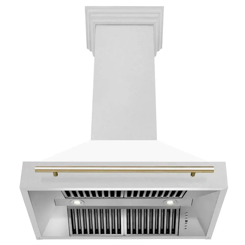 ZLINE 36" Autograph DuraSnow White Range Hood 8654SNZ-WM36-G by Farmhouse Kitchen and Bath