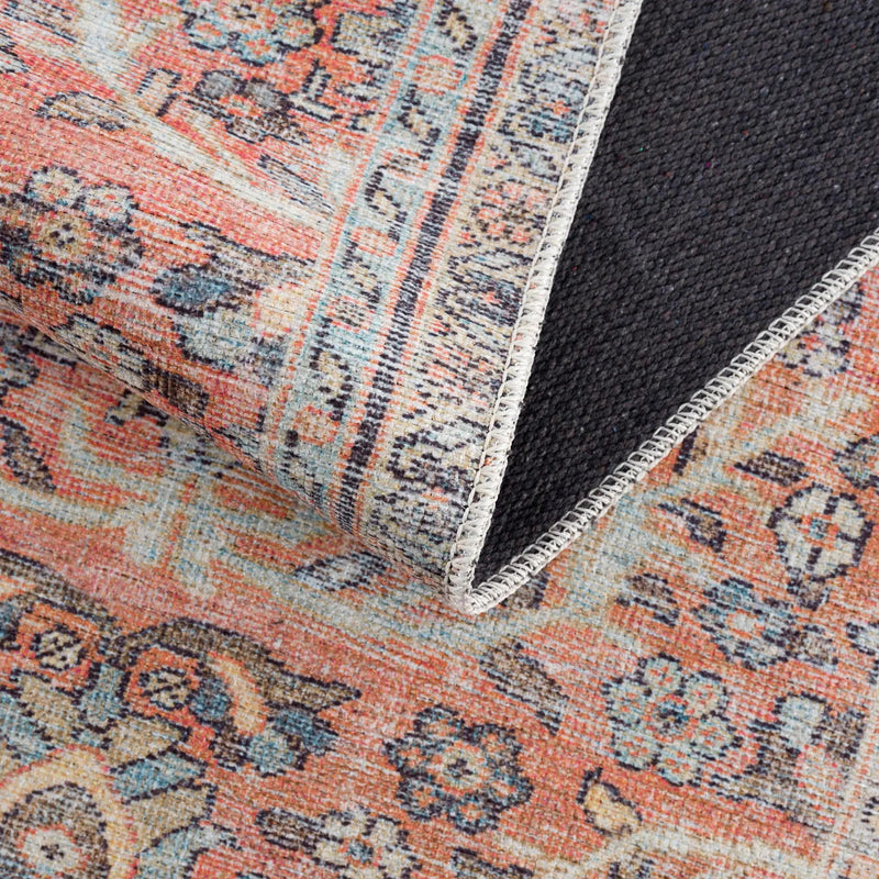 Urpi Rose & Blue Washable Area Rug by Hauteloom