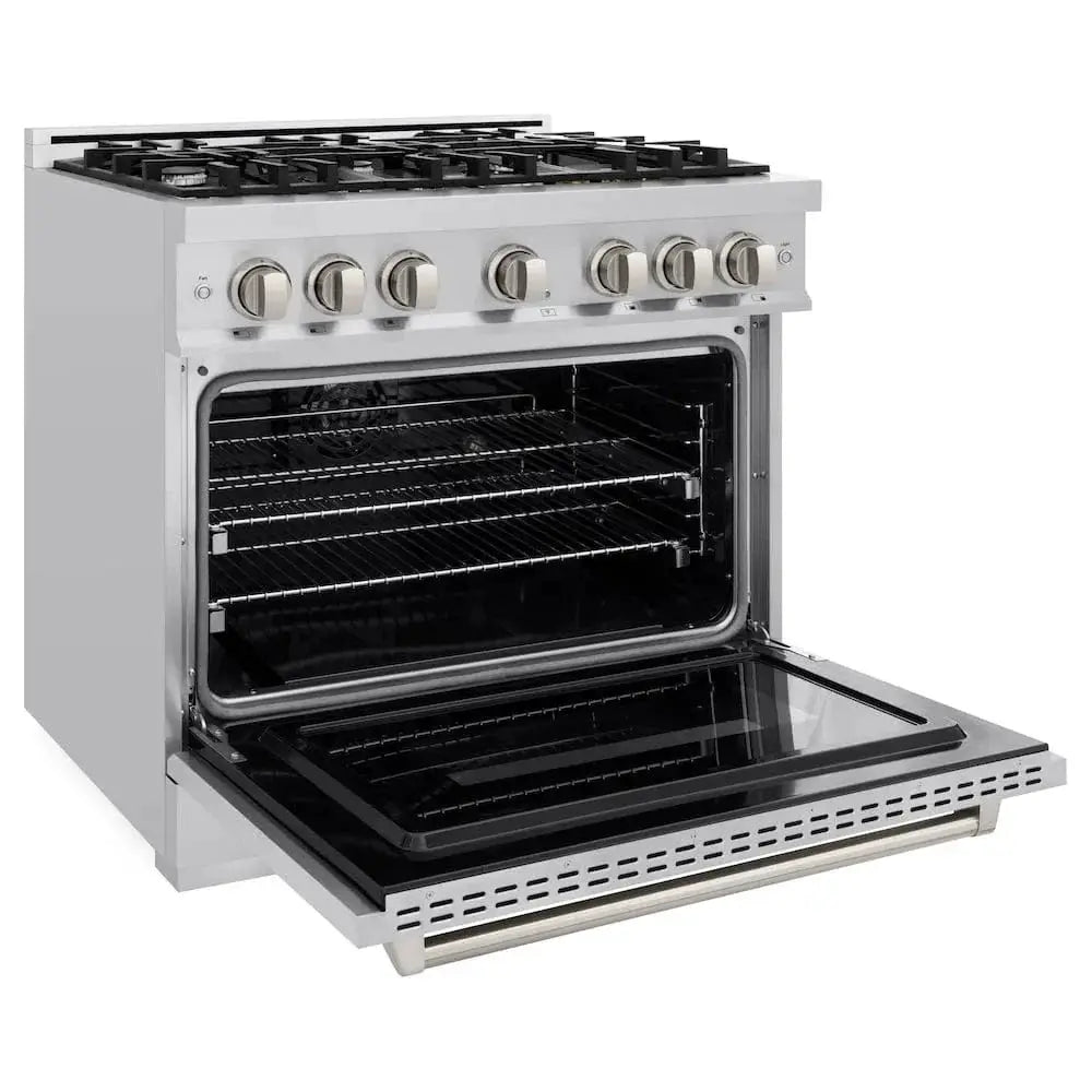 ZLINE 36" Dual Fuel Range, Gas Cooktop, Electric Convection Oven Stainless Steel, CDR36 by Farmhouse Kitchen and Bath