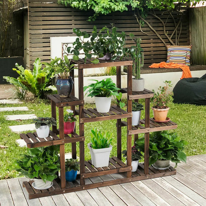 6-Tier Flower Wood Stand Plant Display Rack Storage Shelf by DirectDeals