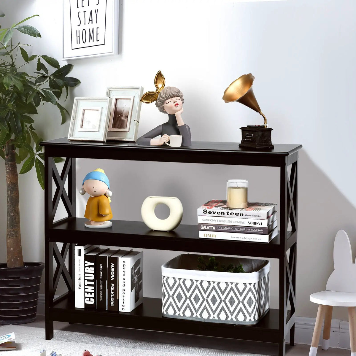 3-Tier Console X-Design Sofa Side Accent Table, photo 23 of 24