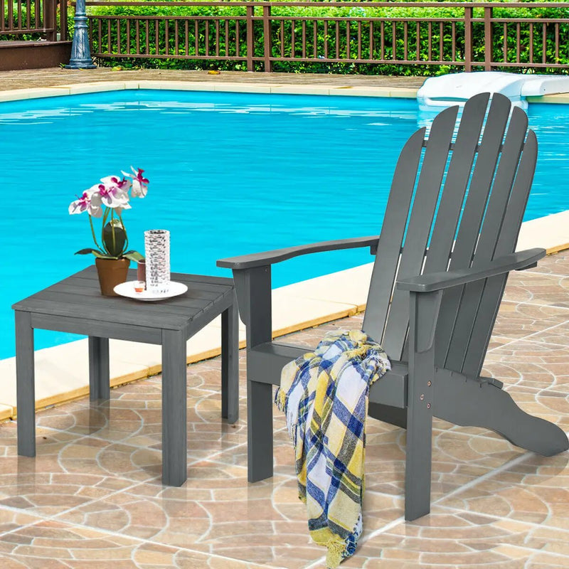 Acacia Wood Outdoor Adirondack Chair with Ergonomic Design by DirectDeals