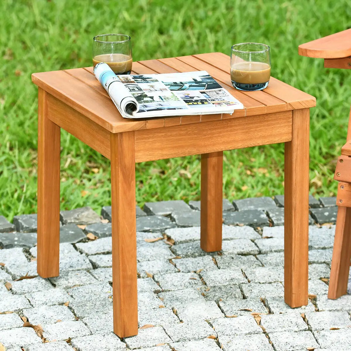 Wooden Square Patio Coffee Bistro Table by DirectDeals