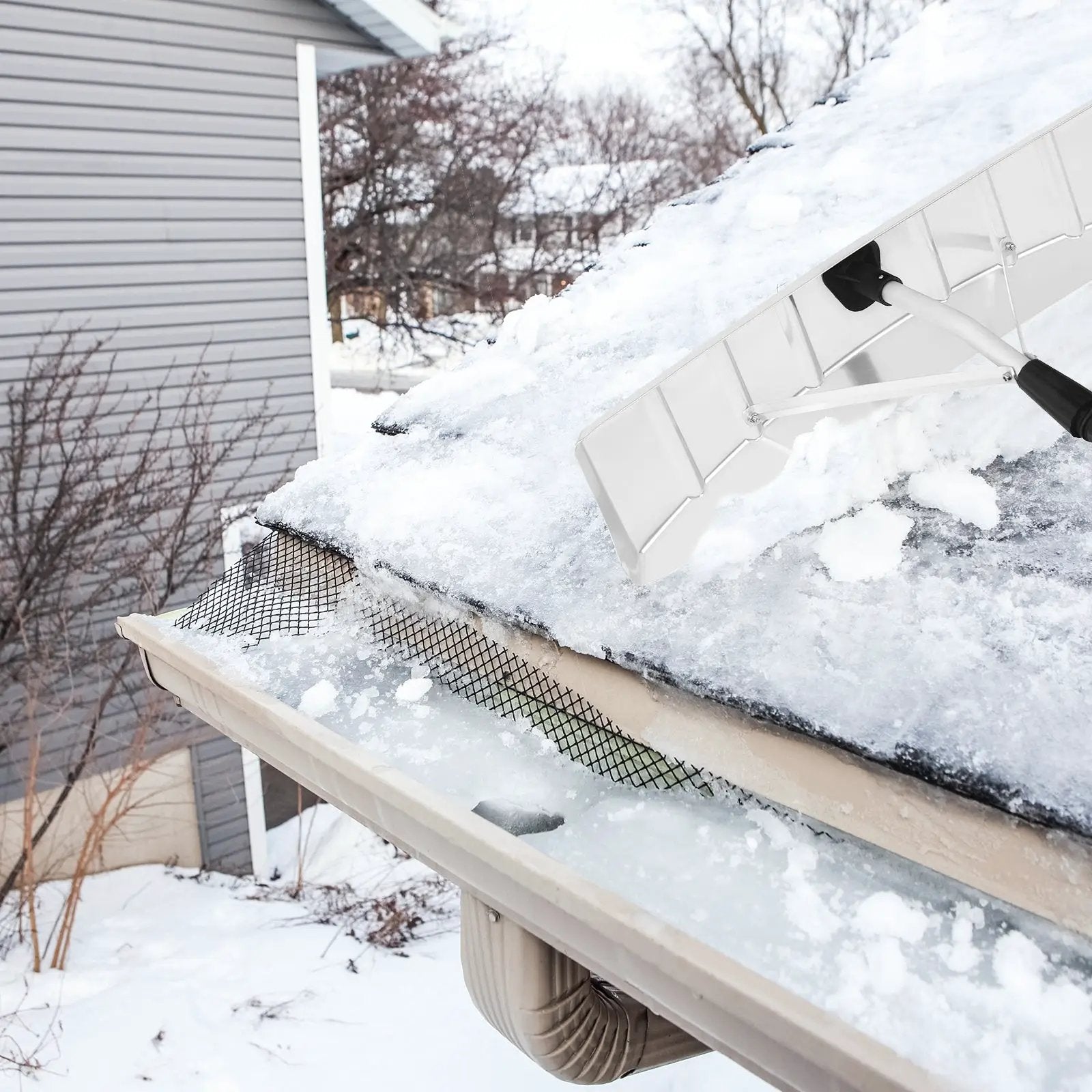 21 Feet Aluminum Large Poly Blade Telescoping Snow Roof Rake by DirectDeals