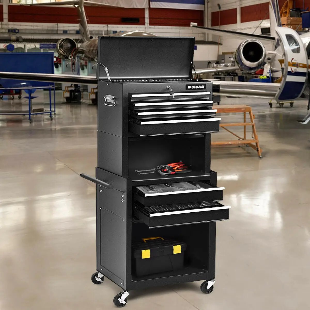 6-Drawer Tool Chest with Heightening Cabinet by DirectDeals