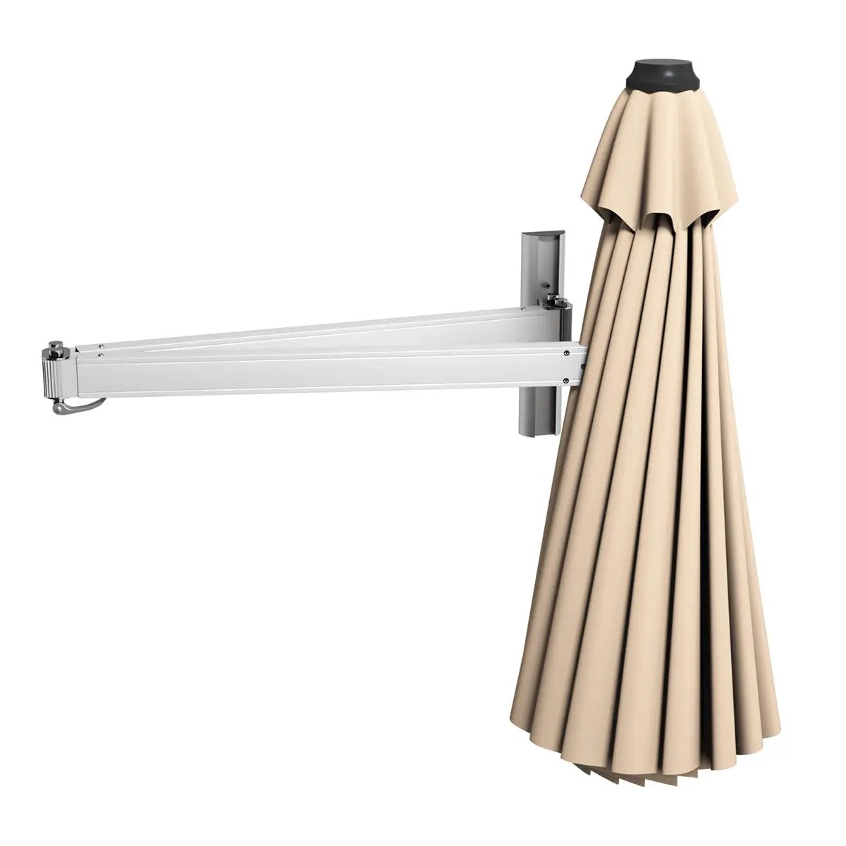 8ft Wall-Mounted Telescopic Folding Tilt Sun Shade Umbrella, photo 7 of 16