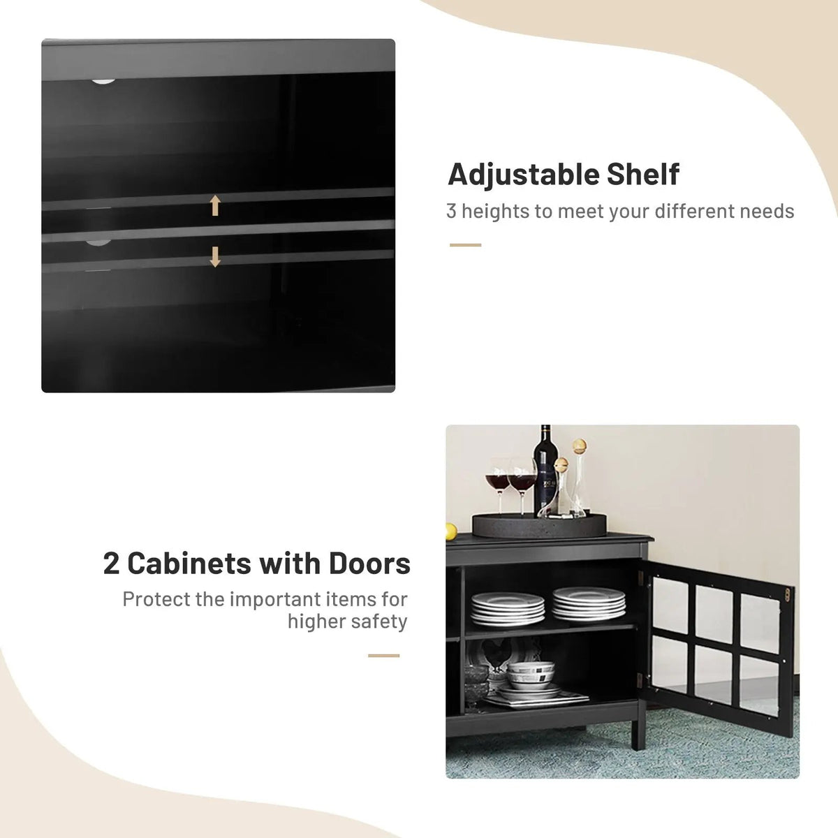 50 Inch Modern Wood Large TV Stand Entertainment Center for TV, photo 8 of 16