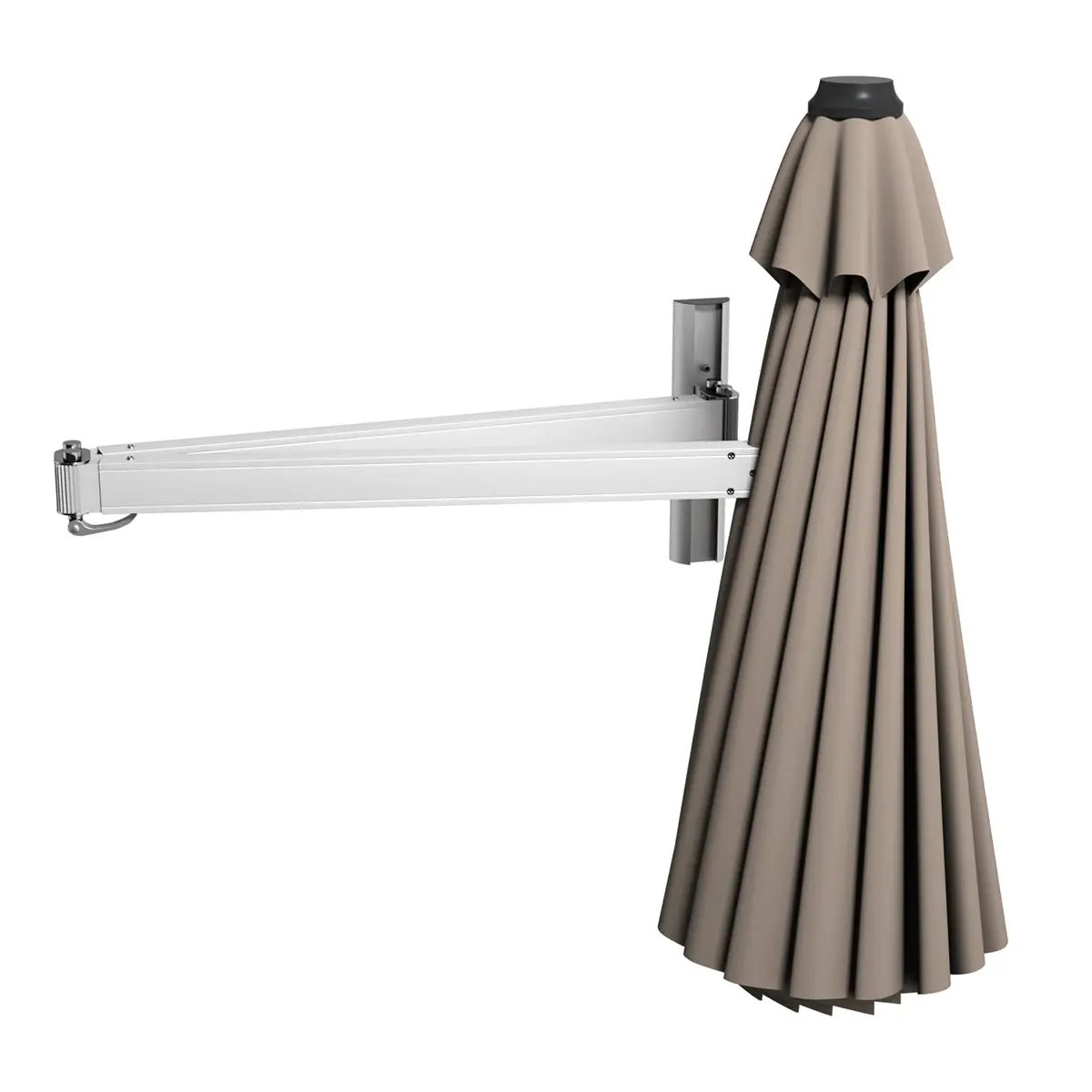 8ft Wall-Mounted Telescopic Folding Tilt Sun Shade Umbrella, photo 8 of 16