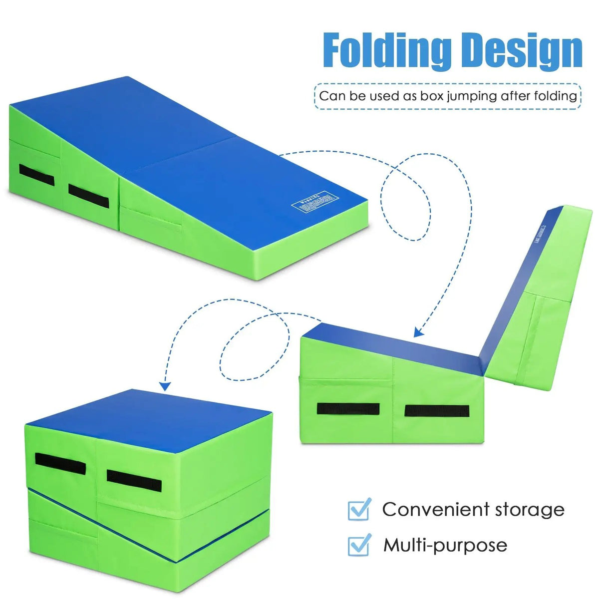 Folding Wedge Exercise Gymnastics Mat with Handles, photo 9 of 16