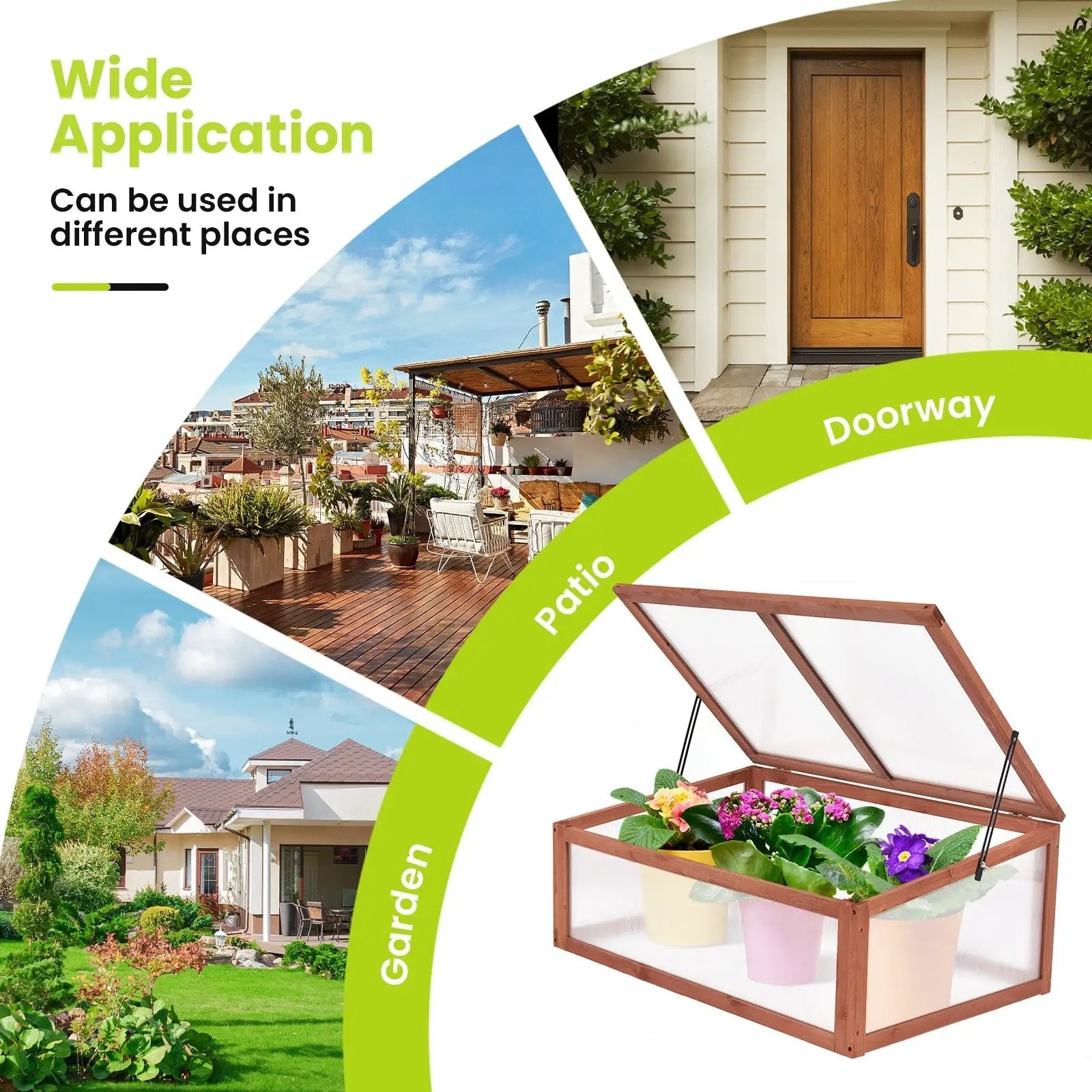 Outdoor Indoor Garden Portable Wooden Greenhouse by DirectDeals