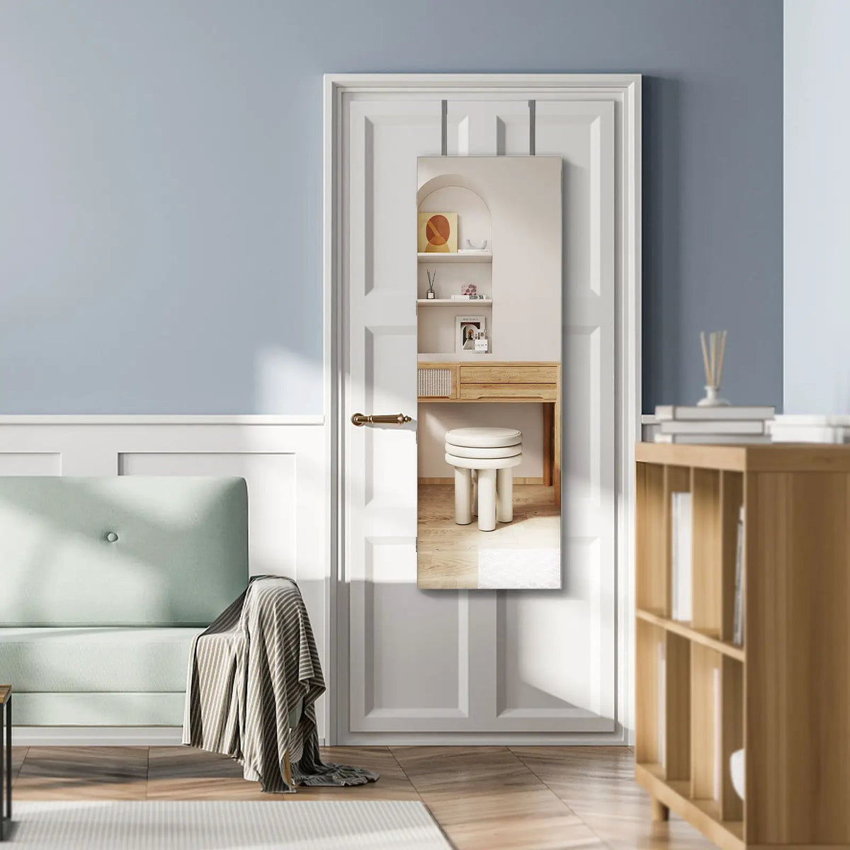 Wall Mounted Jewelry Cabinet with 3-Color Lights, photo 3 of 24