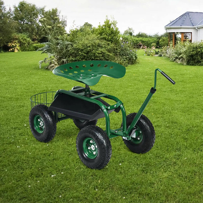 Extendable Handle Garden Cart Rolling Wagon Scooter by DirectDeals