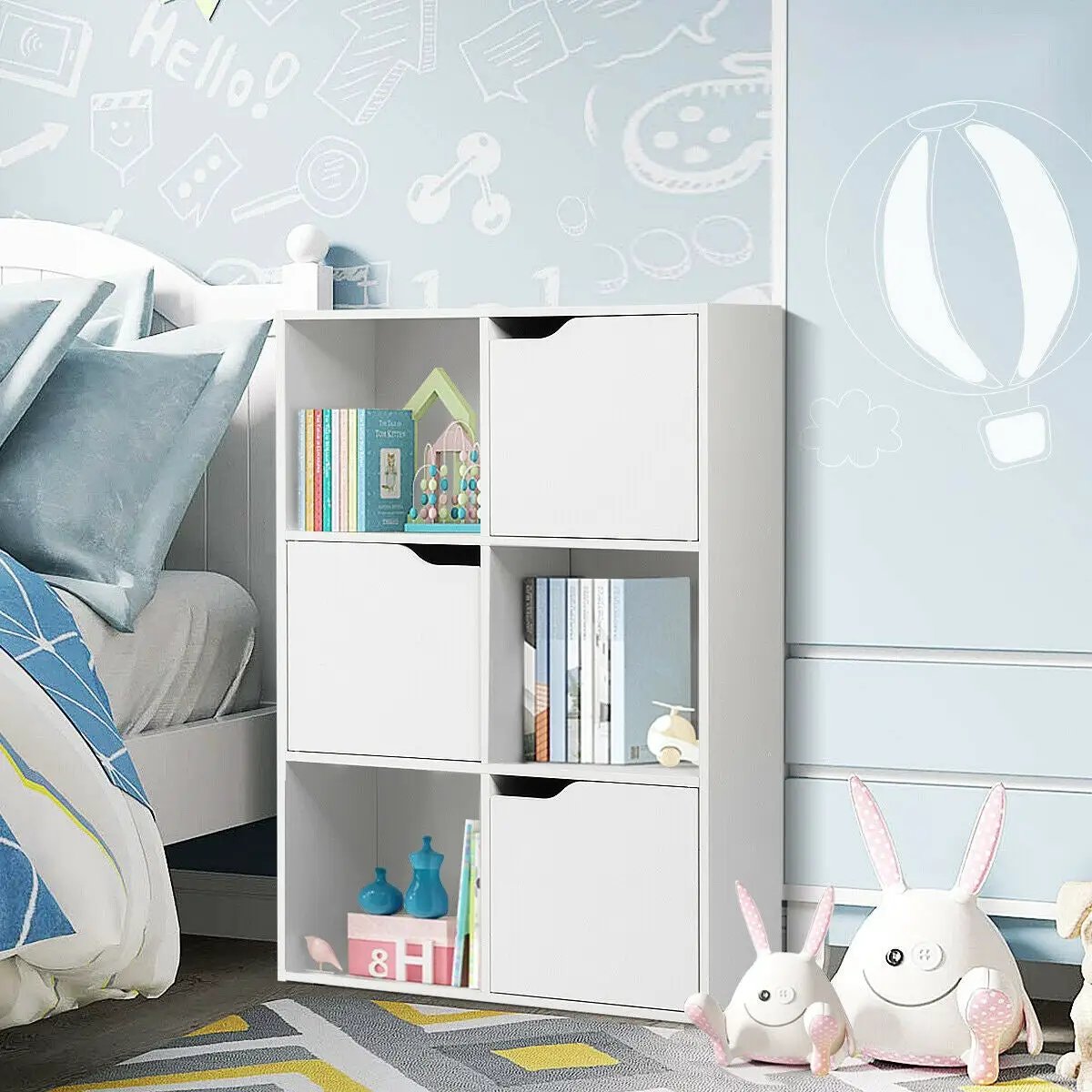 6 Cubes Wood Storage Shelves Organization by DirectDeals
