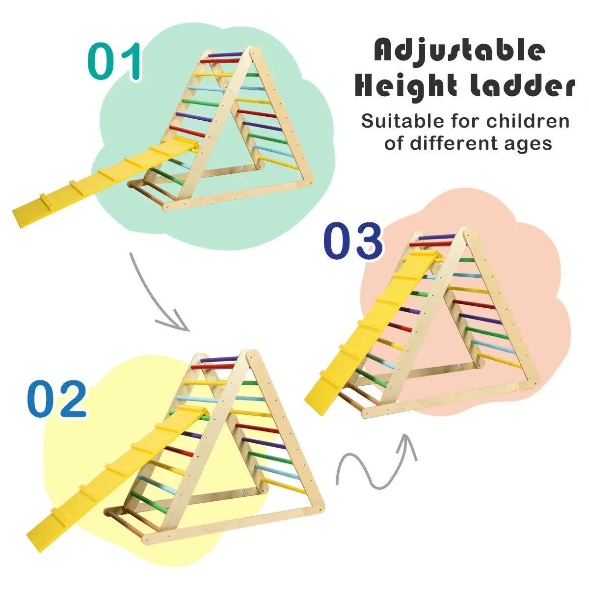 Foldable Wooden Climbing Triangle Indoor, photo 5 of 9