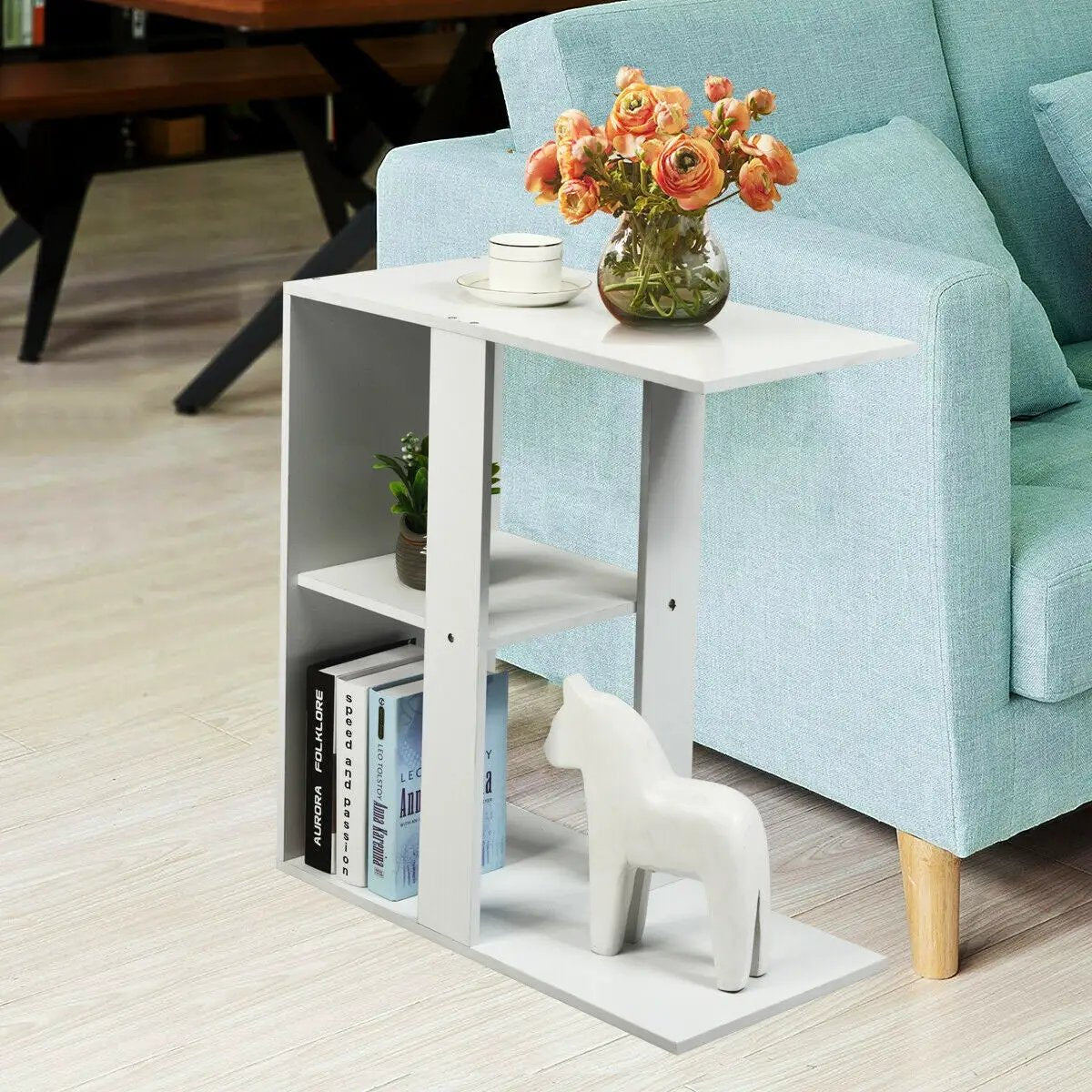 3-Tier Narrow Side Table with Storage Shelf by DirectDeals