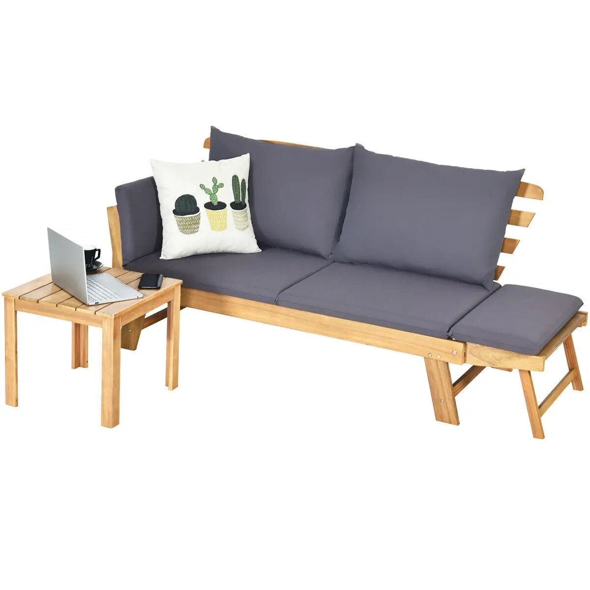 Adjustable Patio Convertible Sofa with Thick Cushion, photo 16 of 32