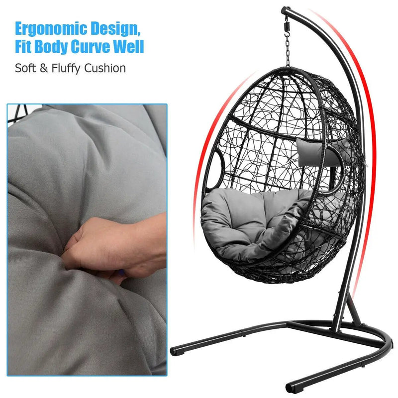 Hanging Cushioned Hammock Chair with Stand by DirectDeals