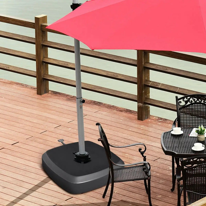 Patio Cantilever Offset Umbrella Base with Wheels for Garden Poolside Deck by DirectDeals