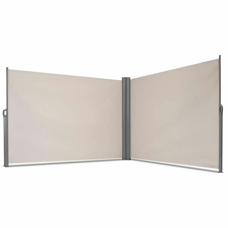 237 x 71 Inch Patio Retractable Double Folding Side Awning Screen Divider by DirectDeals