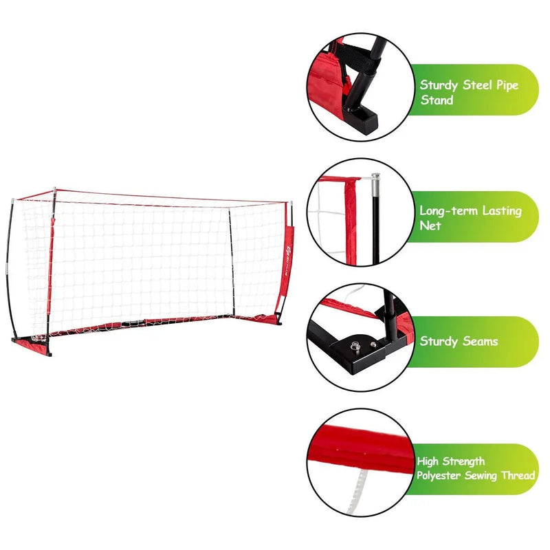 6/8/12 Feet Durable Bow Style Soccer Goal Net with Bag-12' x 6' by DirectDeals