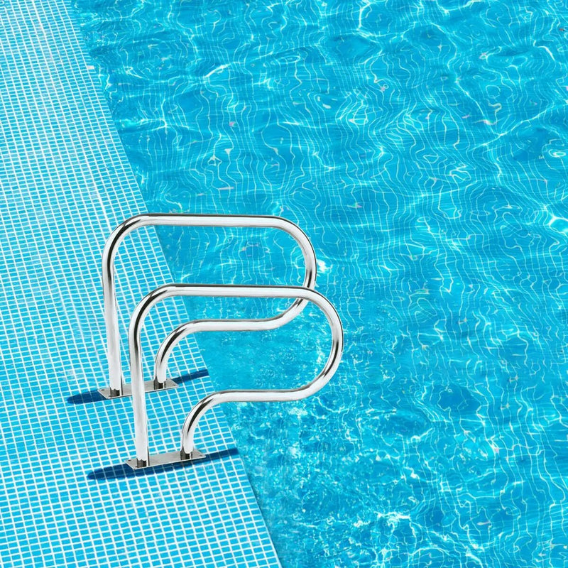 Stainless Steel Swimming Pool Hand Rail with Base Plate by DirectDeals