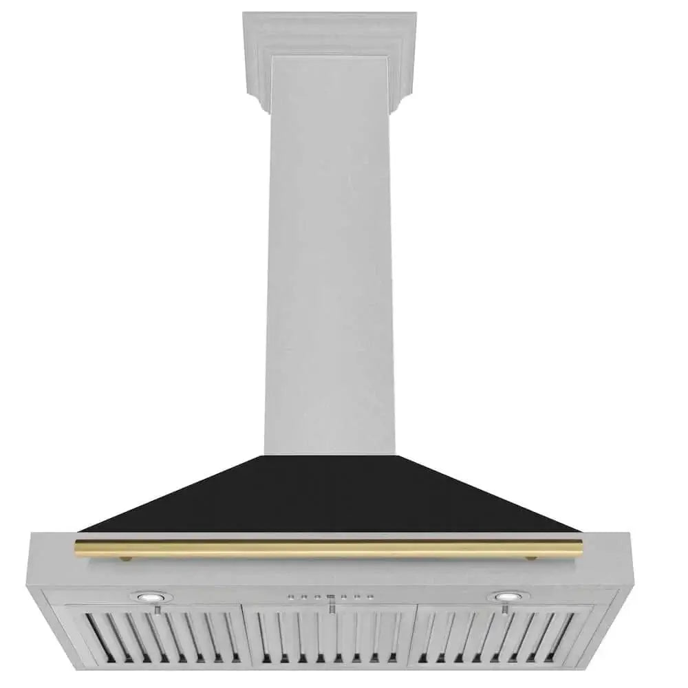 ZLINE 36" Autograph Stainless Wall Range Hood KB4SNZ-BLM36-CB by Farmhouse Kitchen and Bath