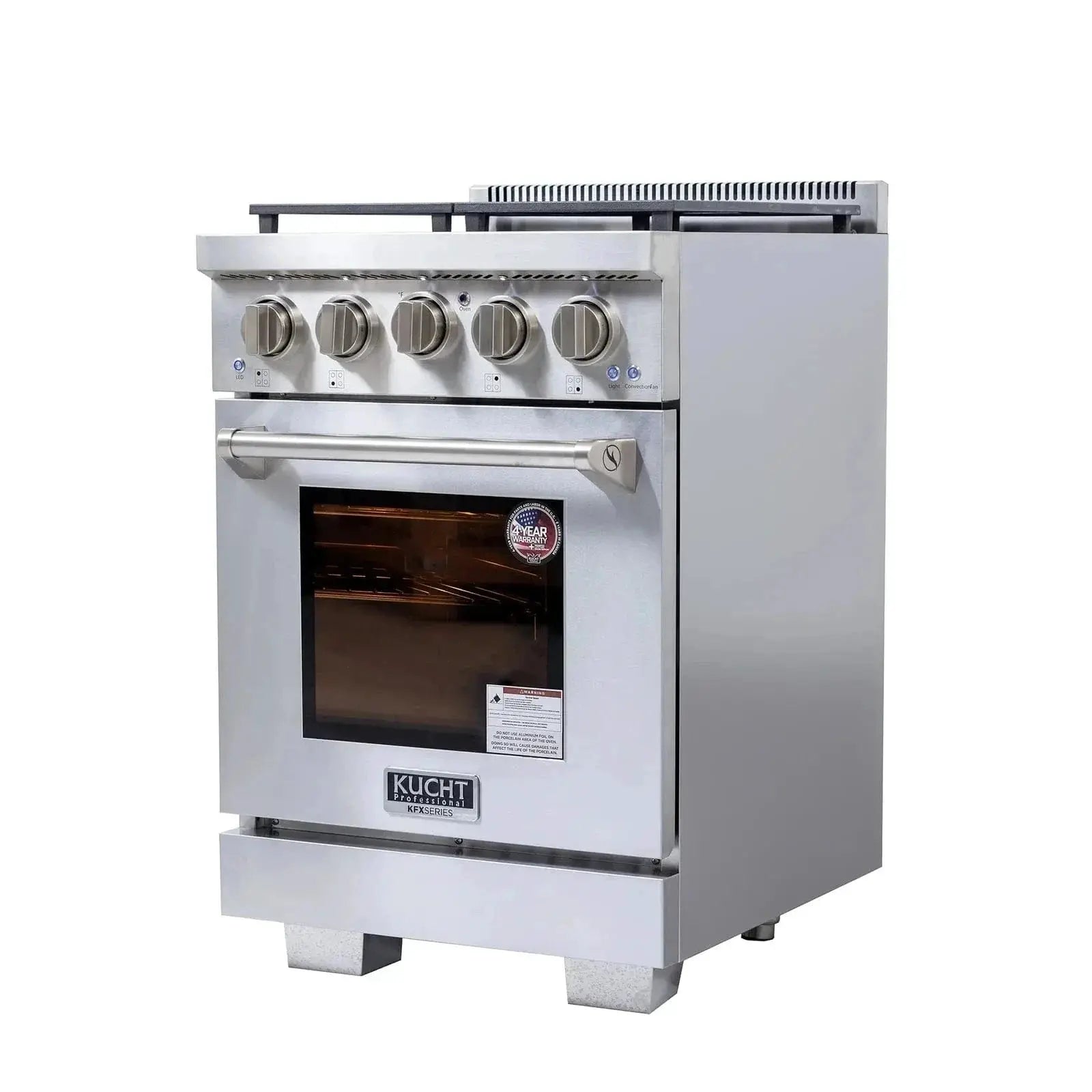 Kucht Professional 24" Gas Range Stainless Steel, True Simmer Burners, KFX2400X-S by Farmhouse Kitchen and Bath