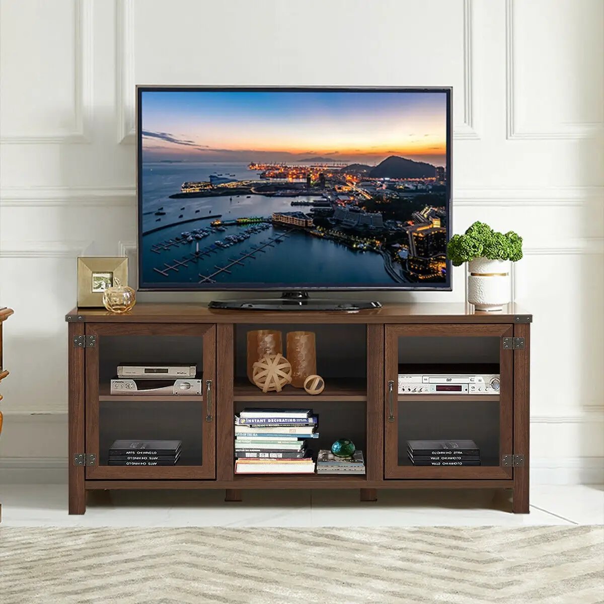 TV Stand Entertainment Center for TVs up to 65 Inch with Storage Cabinets, photo 6 of 16