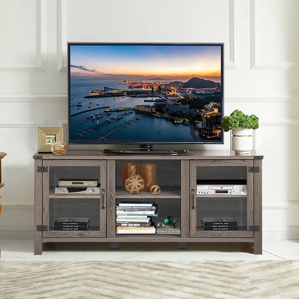 TV Stand Entertainment Center for TVs up to 65 Inch with Storage Cabinets, photo 13 of 16