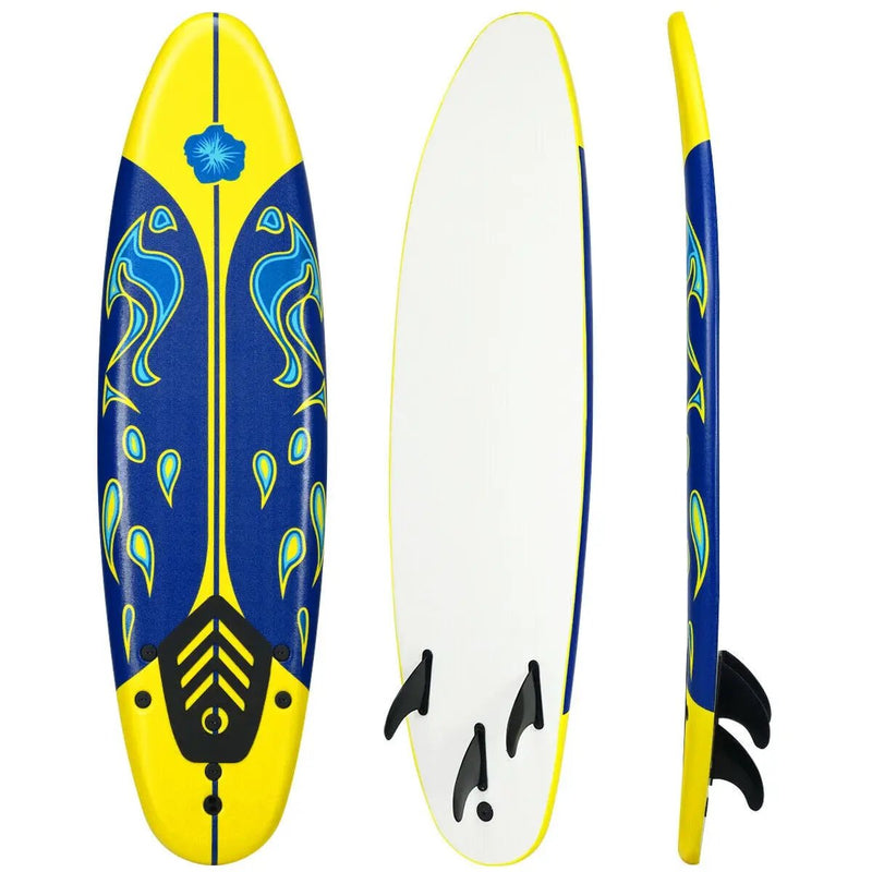 6 Feet Surfboard with 3 Detachable Fins by DirectDeals