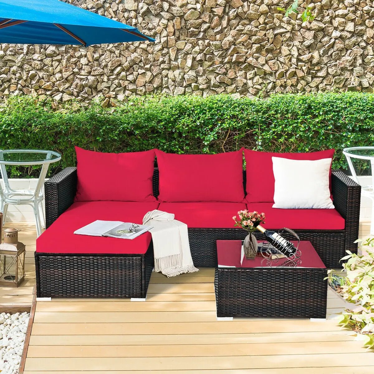 5 Pieces Patio Rattan by DirectDeals
