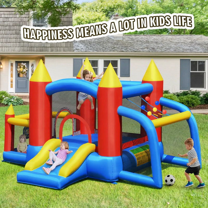 Kid Inflatable Slide Jumping Castle Bounce House with 740w Blower by DirectDeals